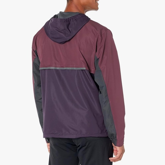 Peak Velocity • Zephyr Windbreaker Loose-Fit Anorak Jacket • Burgundy & Plum - Picture 2 of 11